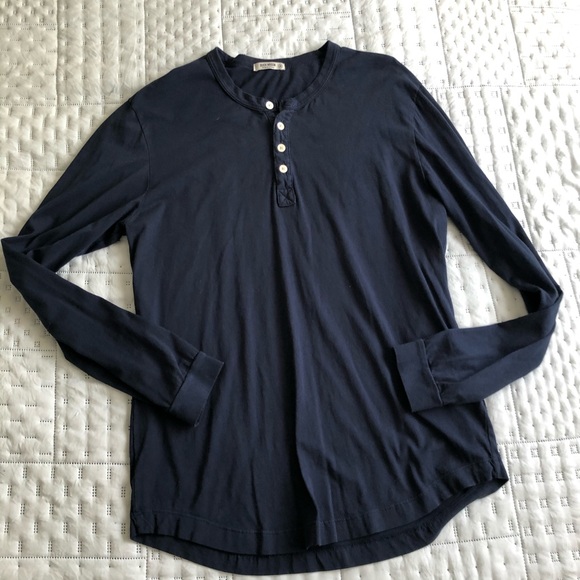Buck Mason Other - Buck Mason L/S navy Henley Round Hem Size M *FIRM